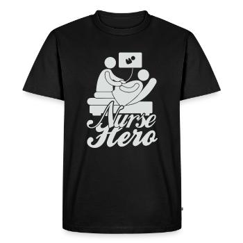 Infirmière détenue - T-shirt Premium bio Homme - noir - Devant - Nico (187cm)