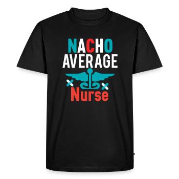 Nacho Average Nurse - Men's Premium Organic T-Shirt - black - Front - Nico (187cm)
