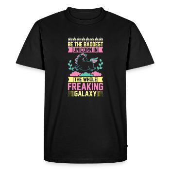 Soyez la licorne la plus maléfique - T-shirt Premium bio Homme - noir - Devant - Nico (187cm)