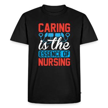 La bienveillance est l’essence même d’une infirmière - T-shirt Premium bio Homme - noir - Devant - Nico (187cm)
