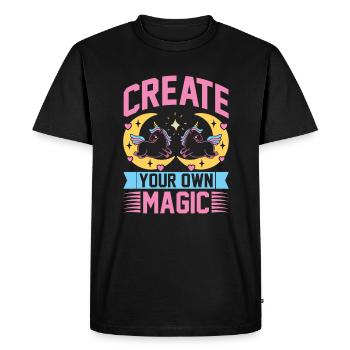 Create your own magic Unicorn - Men's Premium Organic T-Shirt - black - Front - Nico (187cm)
