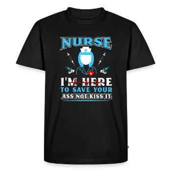Nurse Im Here to Save - Men's Premium Organic T-Shirt - black - Front - Nico (187cm)