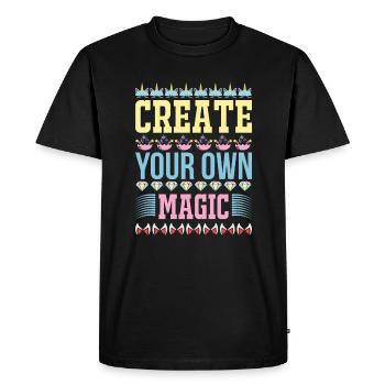 Create your own magic Unicorn - Men's Premium Organic T-Shirt - black - Front - Nico (187cm)