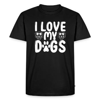 J’aime mes chiens - T-shirt Premium bio Homme - noir - Devant - Nico (187cm)
