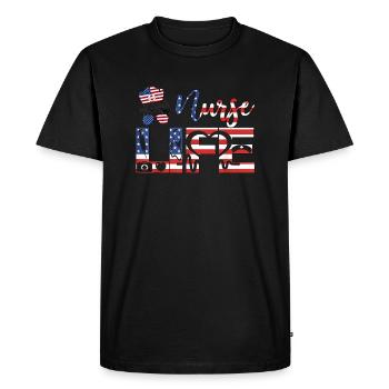 KRANKENSCHWESTER Vie infirmière - T-shirt Premium bio Homme - noir - Devant - Nico (187cm)