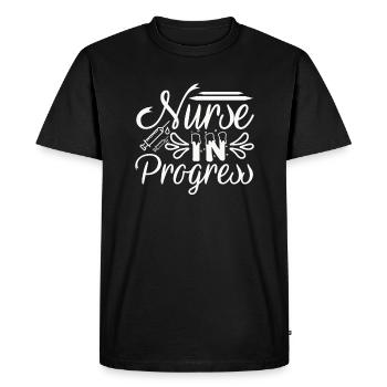 Nurse in Progress - Men's Premium Organic T-Shirt - black - Front - Nico (187cm)