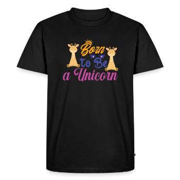 Né pour être une licorne Licorne - T-shirt Premium bio Homme - noir - Devant - Nico (187cm)