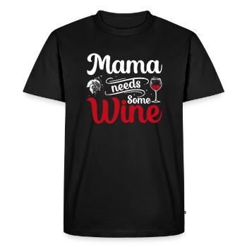 Maman a besoin de vin - T-shirt Premium bio Homme - noir - Devant - Nico (187cm)
