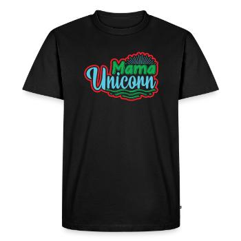 Mama Einhorn Licorne - T-shirt Premium bio Homme - noir - Devant - Nico (187cm)
