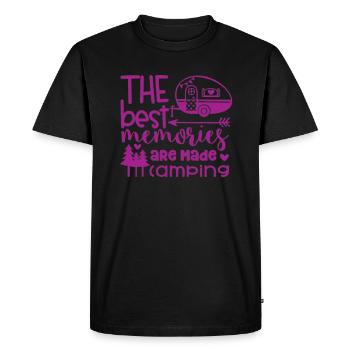 Camping Camper Nature dicton drôle - T-shirt Premium bio Homme - noir - Devant - Nico (187cm)