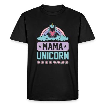 Mama Einhorn Licorne - T-shirt Premium bio Homme - noir - Devant - Nico (187cm)