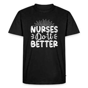 Les infirmières le font mieux - T-shirt Premium bio Homme - noir - Devant - Nico (187cm)