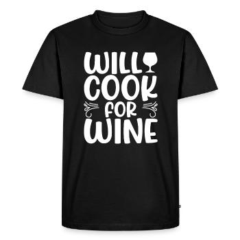 We cook for wine - Men's Premium Organic T-Shirt - black - Front - Nico (187cm)