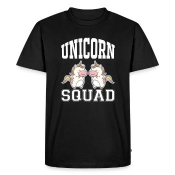 Einhorn Squad Unicorn - Men's Premium Organic T-Shirt - black - Front - Nico (187cm)