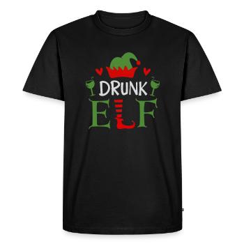 La saison de Noël des elfes ivres - T-shirt Premium bio Homme - noir - Devant - Nico (187cm)