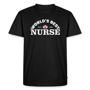 The best nurse in the world - Men's Premium Organic T-Shirt - black - Front - Nico (187cm)