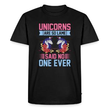 Unicorn Unicorns are so lame - Men's Premium Organic T-Shirt - black - Front - Nico (187cm)