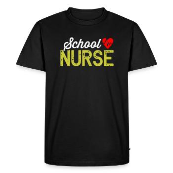 Infirmière scolaire - T-shirt Premium bio Homme - noir - Devant - Nico (187cm)