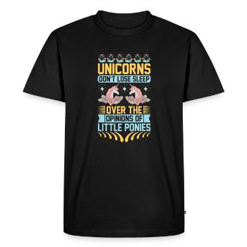 Les licornes licornes ne perdent pas le sommeil - T-shirt Premium bio Homme - noir - Devant - Nico (187cm)