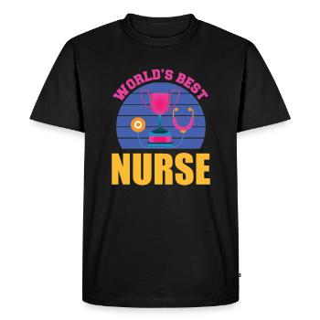 NURSE Nurse - Men's Premium Organic T-Shirt - black - Front - Nico (187cm)