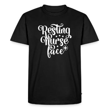 Resting Nurse Face - Men's Premium Organic T-Shirt - black - Front - Nico (187cm)