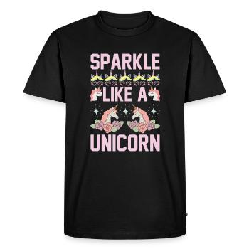 Glitter like a unicorn Unicorn - Men's Premium Organic T-Shirt - black - Front - Nico (187cm)