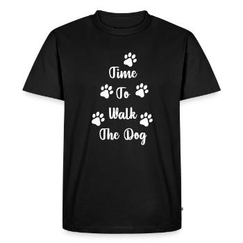 Il est temps de promener le chien - T-shirt Premium bio Homme - noir - Devant - Nico (187cm)