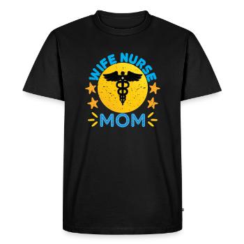 INFIRMIÈRE Épouse infirmière maman - T-shirt Premium bio Homme - noir - Devant - Nico (187cm)