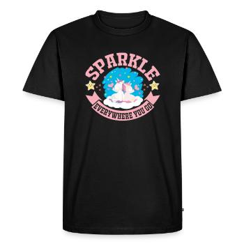 Unicorn UNICORN sparkle everywhe - Men's Premium Organic T-Shirt - black - Front - Nico (187cm)