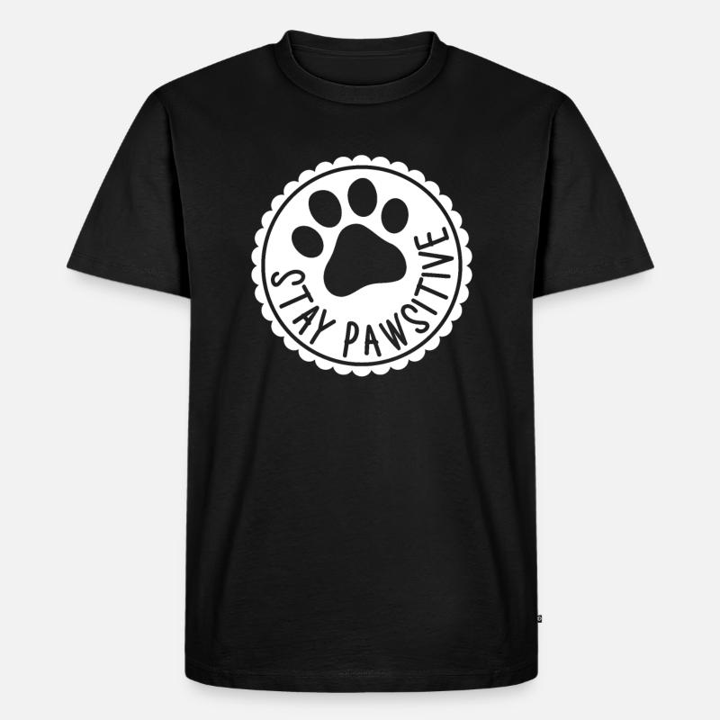 Bleib Pawsitive - Männer Premium Bio T-Shirt - Schwarz