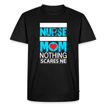 Maman infirmière - T-shirt Premium bio Homme - noir - Devant - Nico (187cm)
