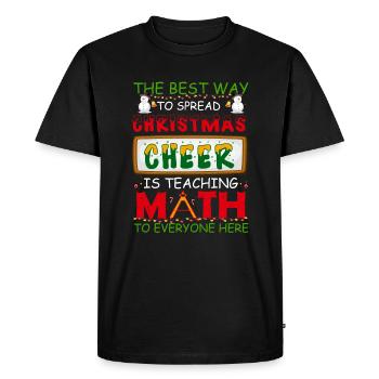 Laid Noël Professeur de mathématiques Modèle norvégien - T-shirt Premium bio Homme - noir - Devant - Nico (187cm)