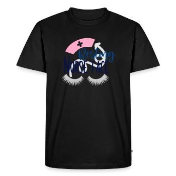Resting Nurse Face - Men's Premium Organic T-Shirt - black - Front - Nico (187cm)