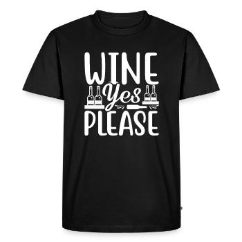 Vin Oui S’il vous plaît - T-shirt Premium bio Homme - noir - Devant - Nico (187cm)