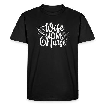 Épouse Mama Nurse - T-shirt Premium bio Homme - noir - Devant - Nico (187cm)