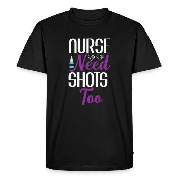 Nurses also need injections - Men's Premium Organic T-Shirt - black - Front - Nico (187cm)