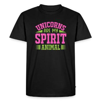 Unicorns are my soul animal Unicorn - Men's Premium Organic T-Shirt - black - Front - Nico (187cm)