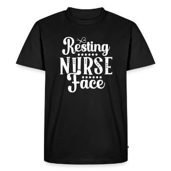 Resting nurse face - Men's Premium Organic T-Shirt - black - Front - Nico (187cm)