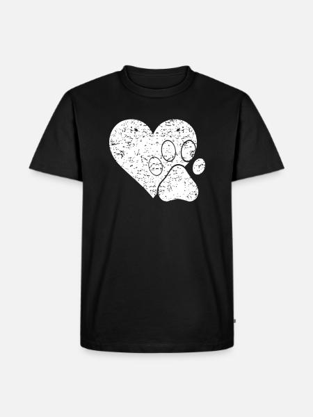 Paw heart - Men's Premium Organic T-Shirt - black