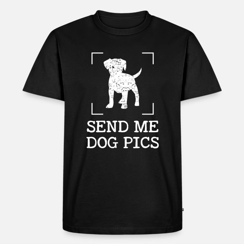 Schick mir Hundebilder - Männer Premium Bio T-Shirt - Schwarz