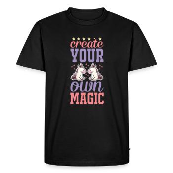 Einhorn UNICORN Créer de la magie - T-shirt Premium bio Homme - noir - Devant - Nico (187cm)