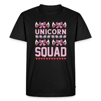 Einhorn Unicorn Squad - Men's Premium Organic T-Shirt - black - Front - Nico (187cm)