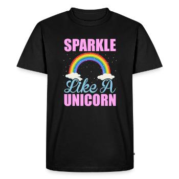 Glitter like a unicorn Unicorn - Men's Premium Organic T-Shirt - black - Front - Nico (187cm)