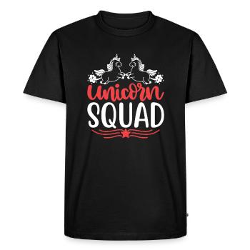 Einhorn Squad Unicorn - Men's Premium Organic T-Shirt - black - Front - Nico (187cm)