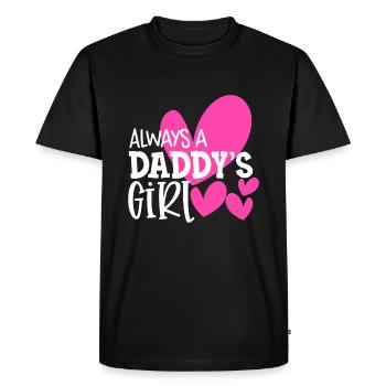 Toujours un papa fille chemise fille filles filles femmes - T-shirt Premium bio Homme - noir - Devant - Nico (187cm)
