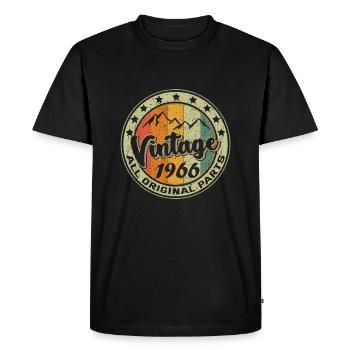 Vintage 1966 Retro 56 Year Old Gift 56th Birthday - Men's Premium Organic T-Shirt - black - Front - Nico (187cm)
