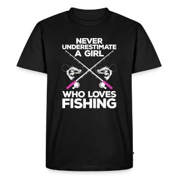 Cool Fishing For Women Girls Fisherman Fish Lure S - Men's Premium Organic T-Shirt - black - Front - Nico (187cm)
