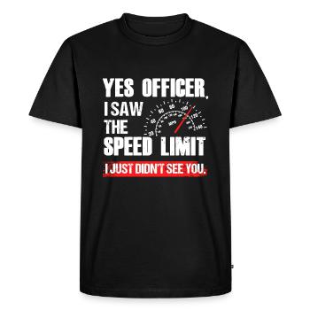 Drôle Oui Officier Speeding Supercar Race Enthusias - T-shirt Premium bio Homme - noir - Devant - Nico (187cm)