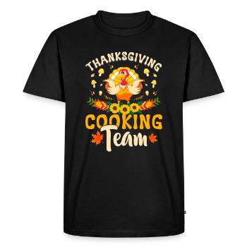 Funny thanksgiving turkey thanksgiving cooking tea - Men's Premium Organic T-Shirt - black - Front - Nico (187cm)