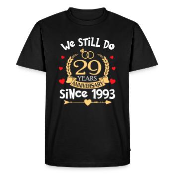29e anniversaire de mariage Nous faisons toujours 29 ans depuis - T-shirt Premium bio Homme - noir - Devant - Nico (187cm)